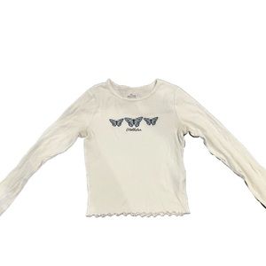Hollister/White Butterfly Long sleeve/ Extra Small